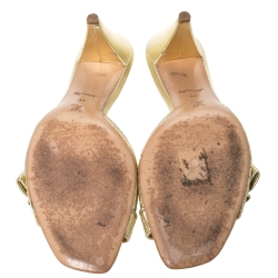 مملوكة مسبقًا صندل لوي فيتون مزين بفيونكة و بغزر مونوغرامية جلد ذهبي مقاس 41