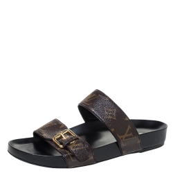 Bom dia leather mules Louis Vuitton Brown size 37 EU in Leather