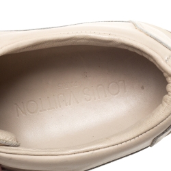 Louis Vuitton Cream Leather Platform Low Top Sneakers Size 37