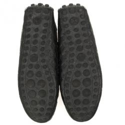 Pre Owned Louis Vuitton Black Monogram Leather Gloria Loafers Size 38