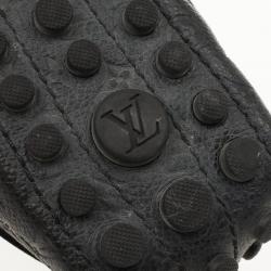 Pre Owned Louis Vuitton Black Monogram Leather Gloria Loafers Size 38