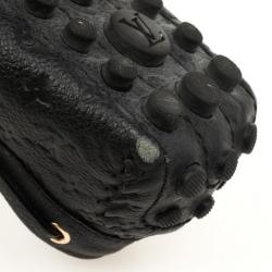 Pre Owned Louis Vuitton Black Monogram Leather Gloria Loafers Size 38