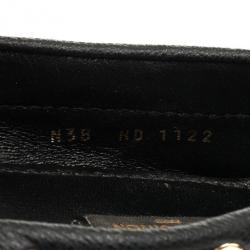 Pre Owned Louis Vuitton Black Monogram Leather Gloria Loafers Size 38