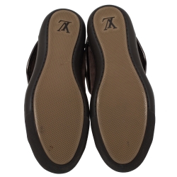 مملوكة مسبقًا حذاء بوت رياضي لوي فيتون "بريا" جلد و كانفاس مونوغرامي بني مقاس 36