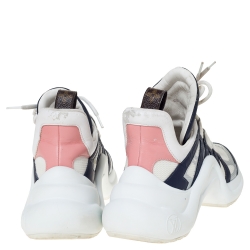 Louis Vuitton White/Blue Leather And Mesh Archlight Lace Up Sneakers Size 38