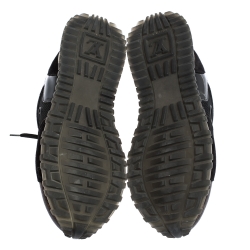Louis Vuitton Two Tone Mesh And Monogram Canvas Run Away Lace Up Sneakers Size 36.5 