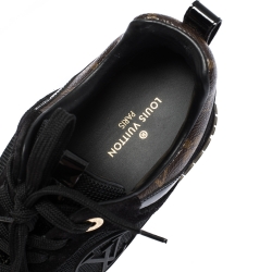Louis Vuitton Two Tone Mesh And Monogram Canvas Run Away Lace Up Sneakers Size 36.5 