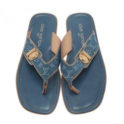 مملوكة مسبقًا Louis Vuitton Denim Monogram Thong Sandals Size 40
