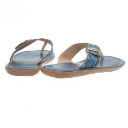 مملوكة مسبقًا Louis Vuitton Denim Monogram Thong Sandals Size 40