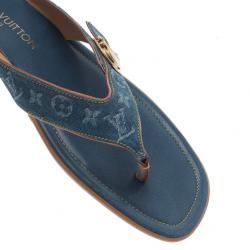مملوكة مسبقًا Louis Vuitton Denim Monogram Thong Sandals Size 40