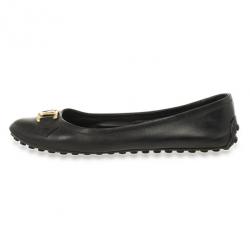 مملوكة مسبقًا Louis Vuitton Black Leather Oxford Ballet Flats Size 39