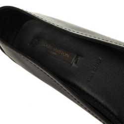 مملوكة مسبقًا Louis Vuitton Black Leather Oxford Ballet Flats Size 39