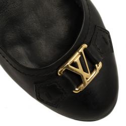 مملوكة مسبقًا Louis Vuitton Black Leather Oxford Ballet Flats Size 39