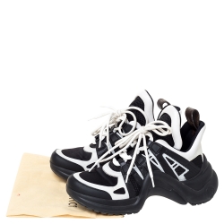 Louis Vuitton White/Black Leather and Mesh LV Archlight Sneakers Size 37