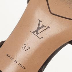 Pre Owned Louis Vuitton Brown Damier Pony Hair Strappy Sandals Size 37