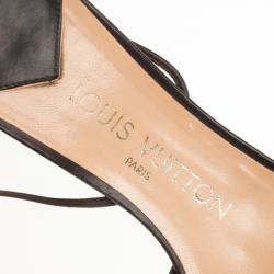 Pre Owned Louis Vuitton Brown Damier Pony Hair Strappy Sandals Size 37