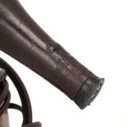 Pre Owned Louis Vuitton Brown Damier Pony Hair Strappy Sandals Size 37