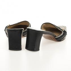 مملوكة مسبقًا Louis Vuitton Mini Lin Bordeaux Fabric & Leather Pointy Mules Size 37