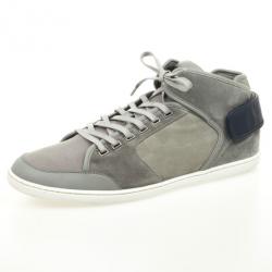 Louis Vuitton White/Blue Mesh Knit Fabric Fastlane Low Top Sneakers Size  44.5