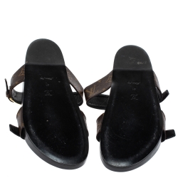 مملوكة مسبقًا Louis Vuitton Brown Monogram Canvas Bom Dia Flat Slides Size 41