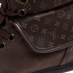 Louis Vuitton Brown Monogram Canvas & Leather Brea Sneaker Boots Size 39