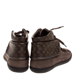 Louis Vuitton Brown Monogram Canvas & Leather Brea Sneaker Boots Size 39
