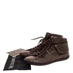 Louis Vuitton Brown Monogram Canvas & Leather Brea Sneaker Boots Size 39