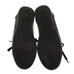 Louis Vuitton Black Monogram Empreinte Leather and Suede Low Top Sneakers Size 37.5