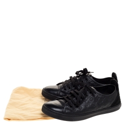 Louis Vuitton Black Monogram Empreinte Leather and Suede Low Top Sneakers Size 37.5