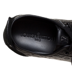 Louis Vuitton Black Monogram Empreinte Leather and Suede Low Top Sneakers Size 37.5