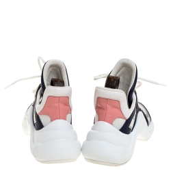 Louis Vuitton White/Blue Leather And Mesh Archlight Lace Up Sneakers Size 35.5