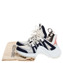 Louis Vuitton White/Blue Leather And Mesh Archlight Lace Up Sneakers Size 35.5