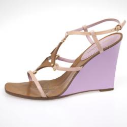 Pre Owned Louis Vuitton Brown Capricieuse Wedge Sandals Size 39.5