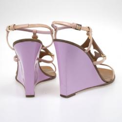 Pre Owned Louis Vuitton Brown Capricieuse Wedge Sandals Size 39.5