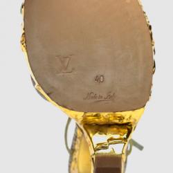 مملوكة مسبقًا Louis Vuitton Metallic Feerique Morganne Wedge Sandals Size 40