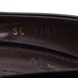 Pre Owned Louis Vuitton Black Monogram Idylle & Patent Leather Buci Pumps Size 39