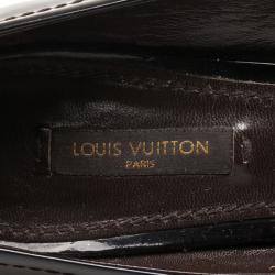 Pre Owned Louis Vuitton Black Monogram Idylle & Patent Leather Buci Pumps Size 39
