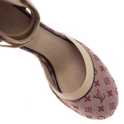 مملوكة مسبقًا Louis Vuitton Pink Monogram Denim Espadrilles Wedges With Straps Size 39