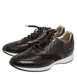 Pre Owned حذاء رياضي لوي فيتون سويدي وجلد بني مونوغرامي مقاس 39