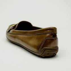 Pre Owned Louis Vuitton Brown Glazed Leather Cluny Loafers Size 37.5