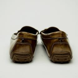 Pre Owned Louis Vuitton Brown Glazed Leather Cluny Loafers Size 37.5
