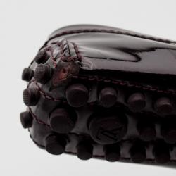 Pre Owned Louis Vuitton Burgundy Patent Leather Oxford Loafers Size 38