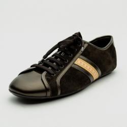 Pre Owned Louis Vuitton Brown Suede & Leather Sneakers Size 39