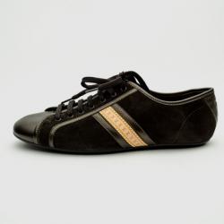 Pre Owned Louis Vuitton Brown Suede & Leather Sneakers Size 39