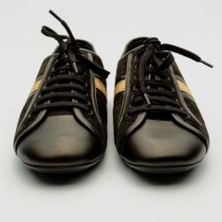 Pre Owned Louis Vuitton Brown Suede & Leather Sneakers Size 39
