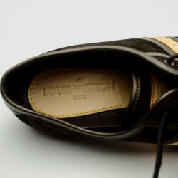 Pre Owned Louis Vuitton Brown Suede & Leather Sneakers Size 39