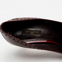 Pre Owned Louis Vuitton Brown Leather Brogue Pumps Size 38.5