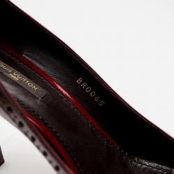 Pre Owned Louis Vuitton Brown Leather Brogue Pumps Size 38.5