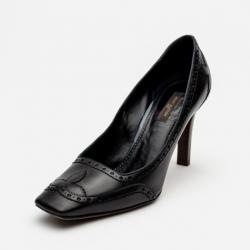 مملوكة مسبقًا Louis Vuitton Black Leather Brogue Pumps Size 38.5
