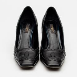 مملوكة مسبقًا Louis Vuitton Black Leather Brogue Pumps Size 38.5